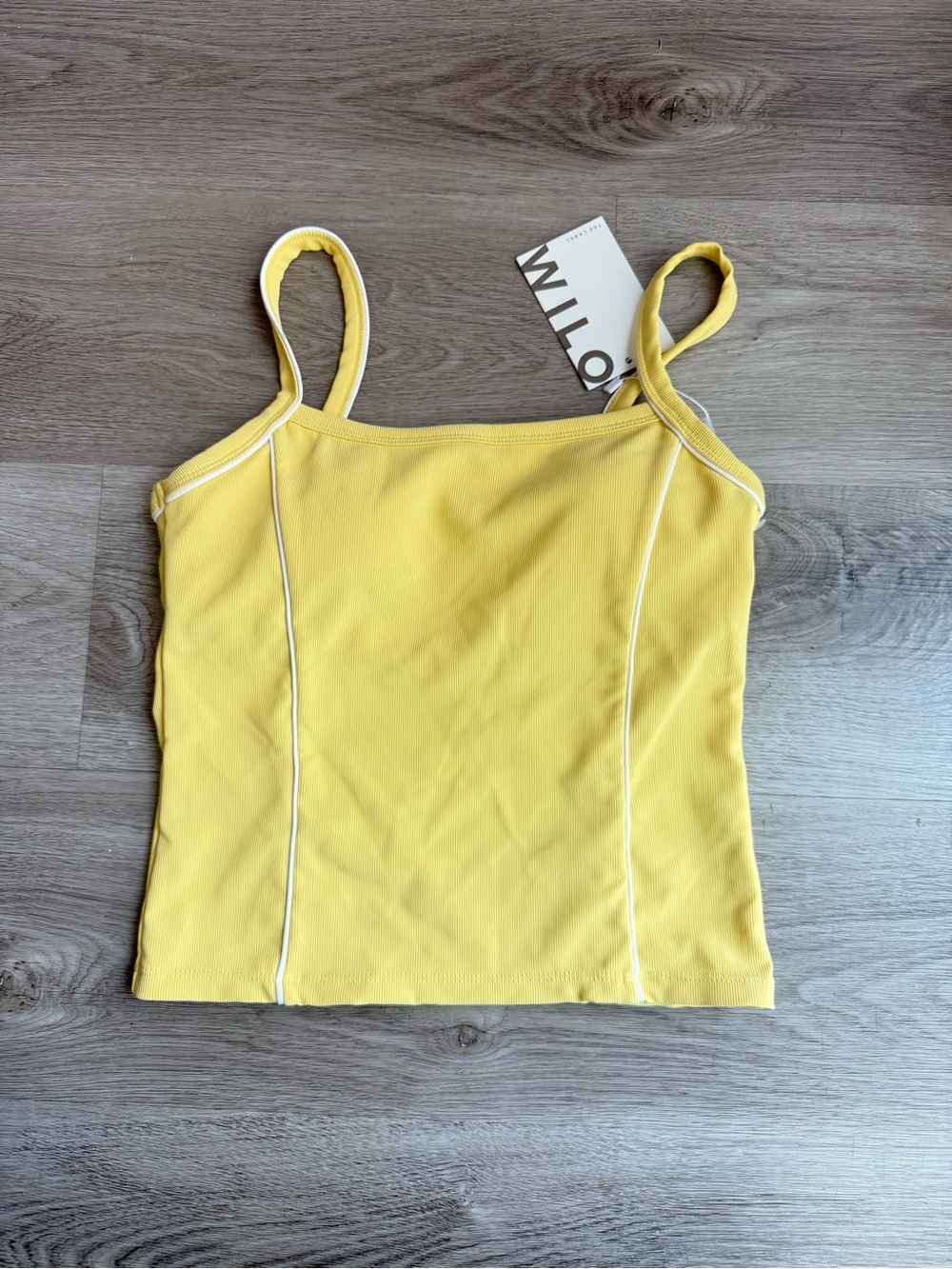 Wilo Label Yellow Ribbed Crop Tank NWT Size M MSRP $106 Part of 2-Pack Set